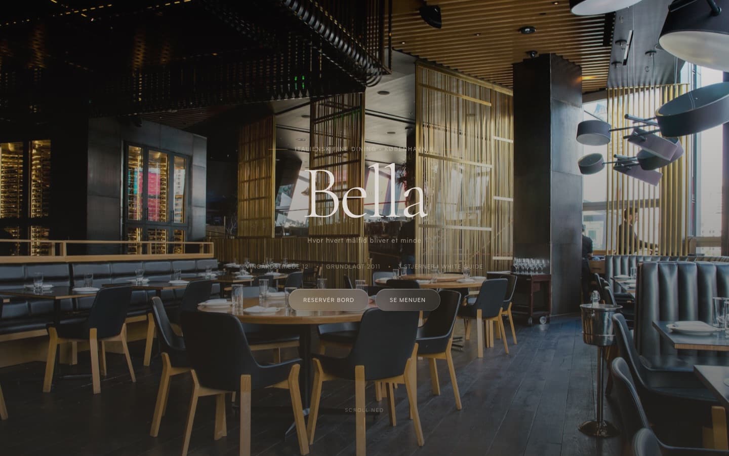 Restaurant Bella — demo-hjemmeside til italiensk restaurant, bygget af Handover